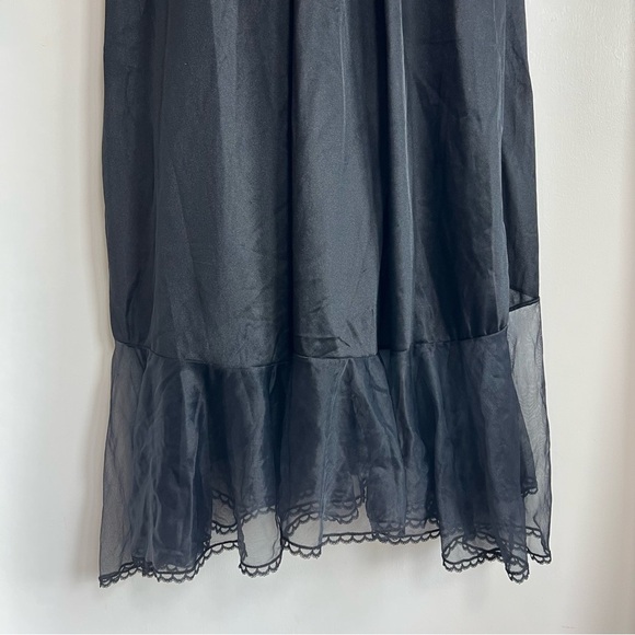 Vintage Avon Fashion Black Lace Delicate Mesh Maxi Nightgown, Size Medium - Picture 11 of 11